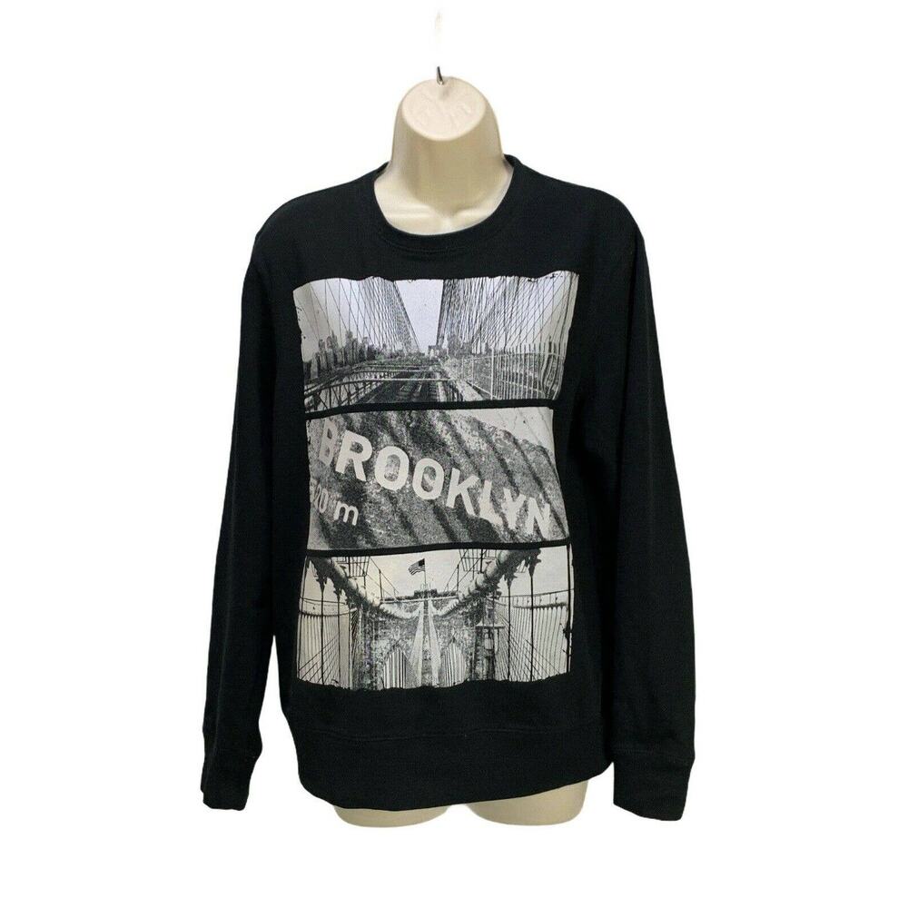 Carbon Womens Sweatshirt Size Medium Black Long Sleeve Pullover Brooklyn NY